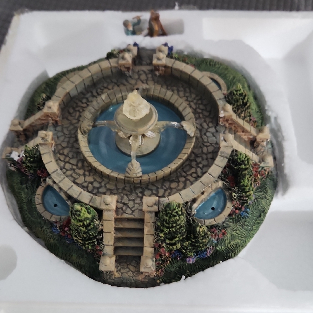 Miniature Stone Fountain with Greenery